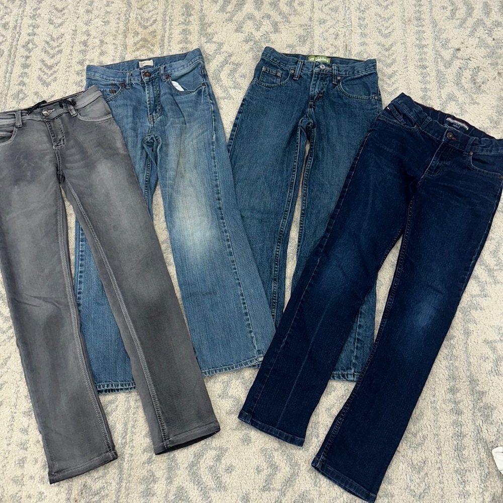 4-pk Boys Jeans (Sz 12)-Tommy Hilfiger, Gap, Lee,&Wild Horse brands. Great Cond!